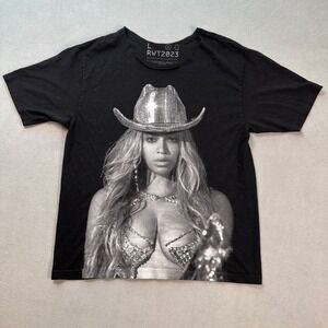 Beyonce Renaissance World Tour Graphic T Shirt Black Large RWT2023 Cowboy Queen